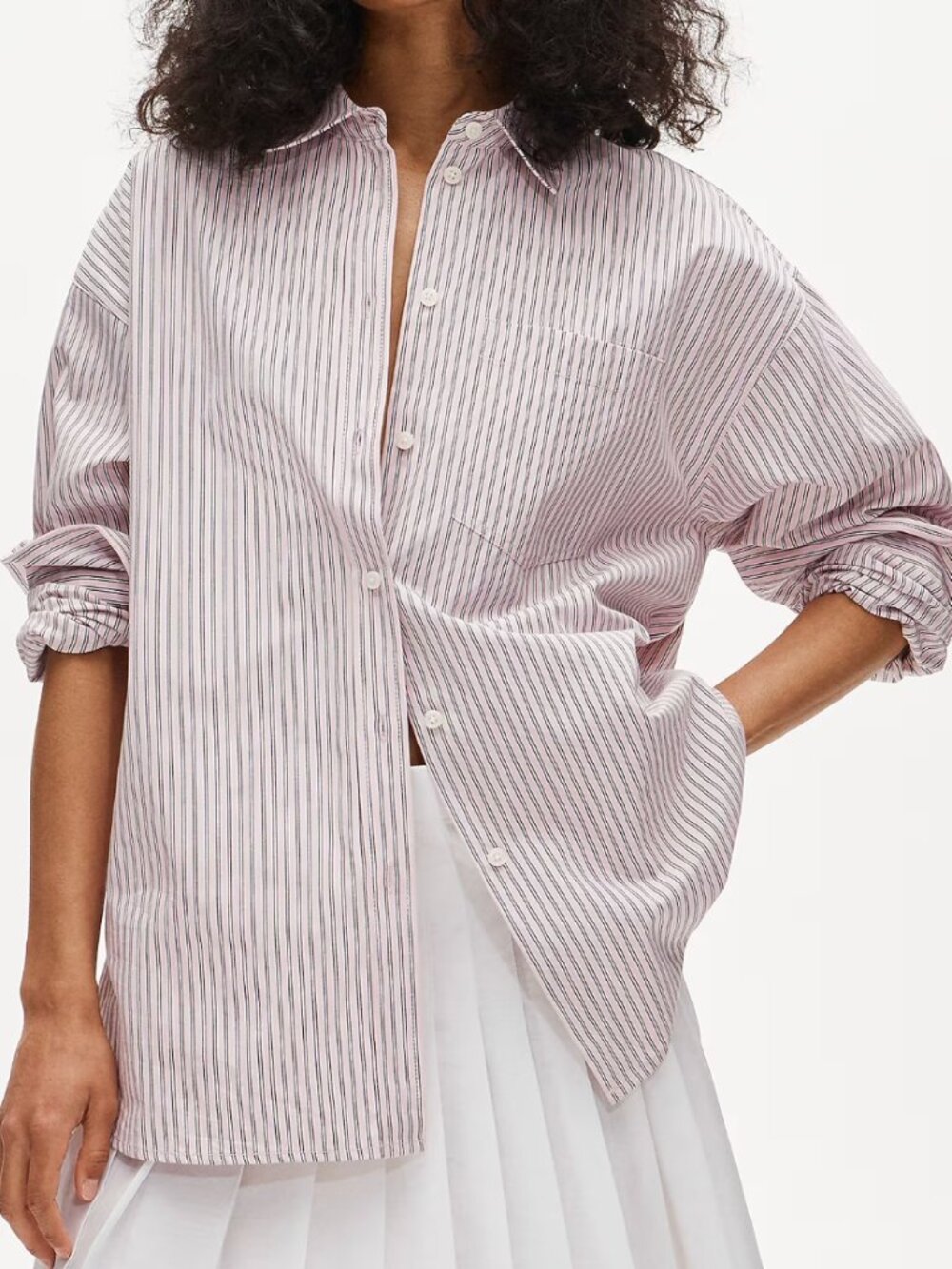 J. Crew Étienne oversized shirt in striped cotton poplin